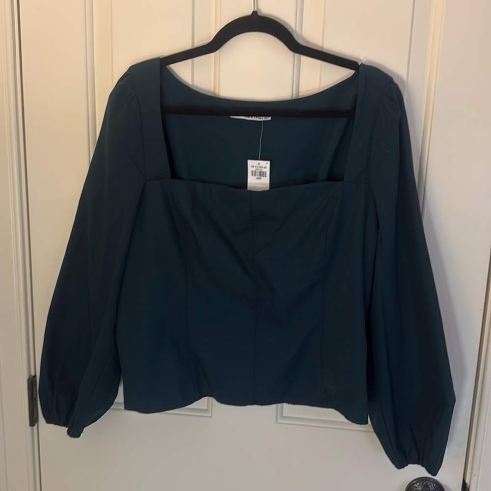 Abercrombie Square Neck Bubble Long Sleeve Top